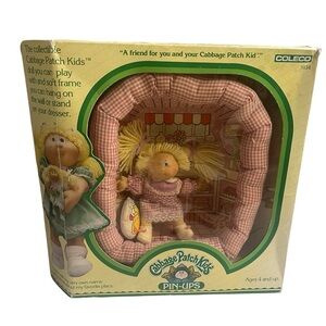 Vintage 1983 Coleco Cabbage Patch Kids Pin-Ups Mini Doll + Toy W Box RARE